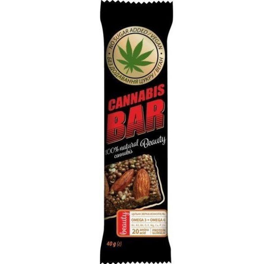 Батончик-мюслі cannabis bar (Канабіс бар) з мигдалем + насіння канабісу 40 г